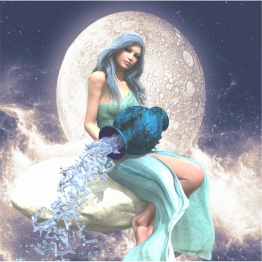 Waterman - Vrouw die water uit een kruik giet Sticker (Voorkant)