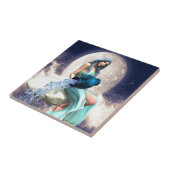 Waterman - Vrouw die water uit een kruik giet Tegeltje (Zijkant)