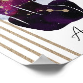 Waterman Vrouwelijk Zodiac Blauw Paarse Ontwerp Poster (Hoek)