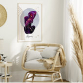 Waterman Vrouwelijk Zodiac Blauw Paarse Ontwerp Poster