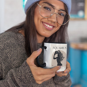 Waterman Vrouwelijke Zodiac Zwart/Bruin Ontwerp 15 Mok