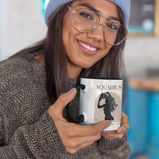 Waterman Vrouwelijke Zodiac Zwart/Bruin Ontwerp 15 Mok