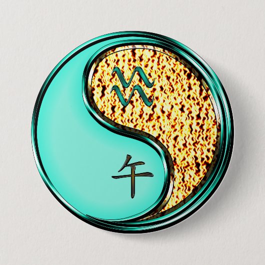 Waterman & Vuur Paard Ronde Button 7,6 Cm (Voorkant)