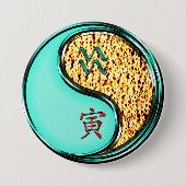 Waterman & Vuur Tijger Ronde Button 7,6 Cm (Voorkant)