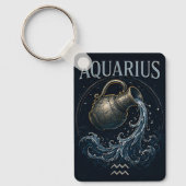 Waterman Watendrager Dierenriem Astrologie Symbool Sleutelhanger (Voorkant)