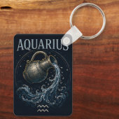 Waterman Watendrager Dierenriem Astrologie Symbool Sleutelhanger (Achterkant)