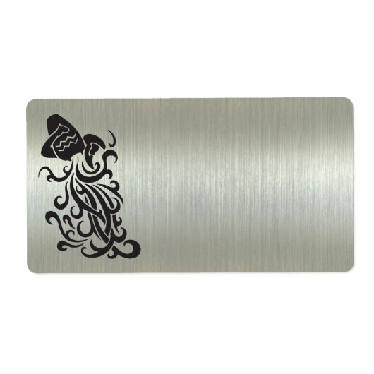 Waterman Waterdrager Silhouet Metaaleffect Etiket (Voorkant)