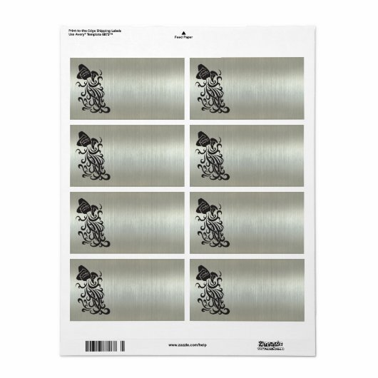 Waterman Waterdrager Silhouet Metaaleffect Etiket (Full Sheet)