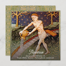 Waterman Waterdrager Zodiac teken Verjaardagsfeest Kaart