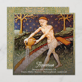 Waterman Waterdrager Zodiac teken Verjaardagsfeest Kaart