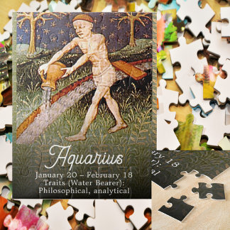 Waterman Waterdrager Zodiac teken Verjaardagsfeest Legpuzzel