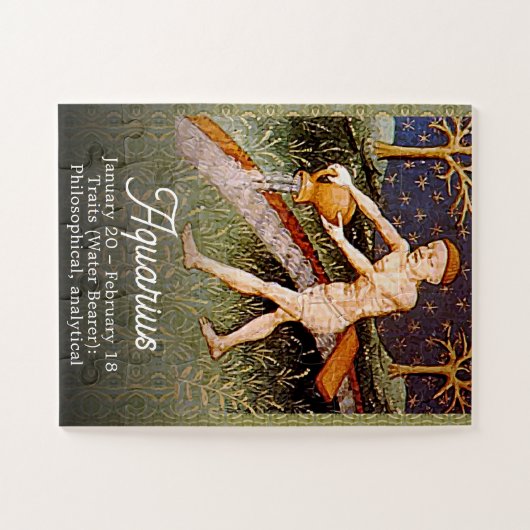 Waterman Waterdrager Zodiac teken Verjaardagsfeest Legpuzzel (Horizontaal)