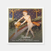 Waterman Waterdrager Zodiac teken Verjaardagsfeest Servet (Voorkant)