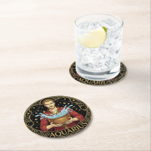 Waterman Waterman Sterrenbeeld Man Symbool Ronde Kartonnen Onderzetter