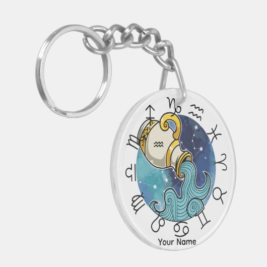 Waterman & Weegschaal Acryl Sleutelhanger (Voorkant Links)