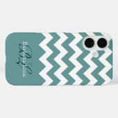 waterman witte chevron op blauw Case-Mate iPhone case (Achterkant (horizontaal))