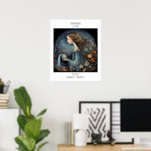Waterman Zodiac Astrologie Naam & Verjaardag Poster (Thuiskantoor)