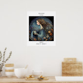 Waterman Zodiac Astrologie Naam & Verjaardag Poster (Keuken)