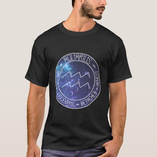 Waterman Zodiac Astrologie Symbool en kwaliteiten T-shirt (Voorkant)