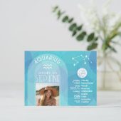 Waterman Zodiac Astrologie teken Foto Geboorte Dat Briefkaart (Staand voorkant)
