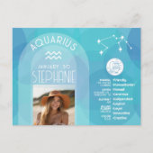 Waterman Zodiac Astrologie teken Foto Geboorte Dat Briefkaart (Voorkant)