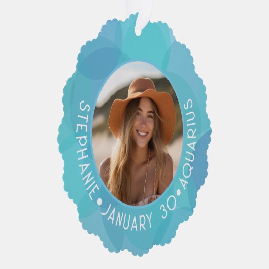 Waterman Zodiac Astrologie teken Foto Geboorte Dat Ornament Kaart (Rechts)