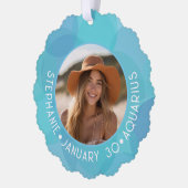 Waterman Zodiac Astrologie teken Foto Geboorte Dat Ornament Kaart (Links)