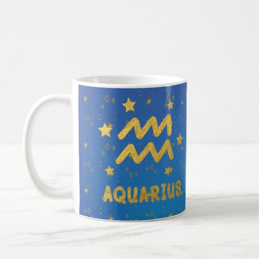 Waterman Zodiac Blue en Gold Astrologie Mok (Links)