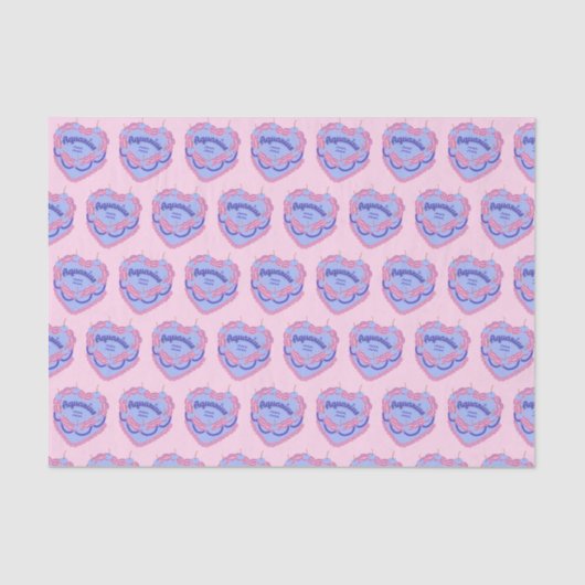 Waterman Zodiac Coquette Hart Verjaardagstaart Tissuepapier (Voorkant)