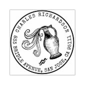 Waterman Zodiac Hand-getrokken kuif | Retouradres Rubberstempel (Afrduk)