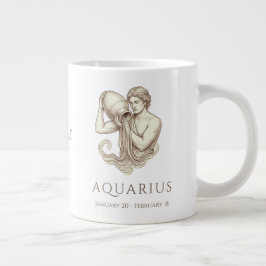 Waterman Zodiac Persoonlijke Naam & Geboortedatum Grote Koffiekop