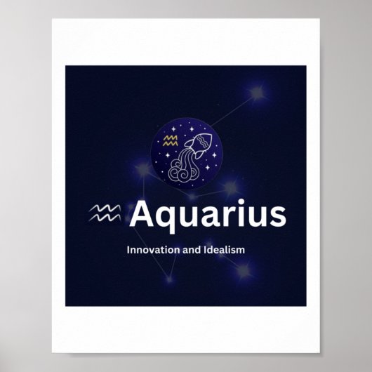 Waterman Zodiac Sign Sticker Poster (Voorkant)