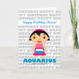 Waterman Zodiac Sign Verjaardag Kaart