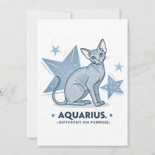 Waterman Zodiac Sphynx Kat Anders Door Design Kuns Feestdagenkaart