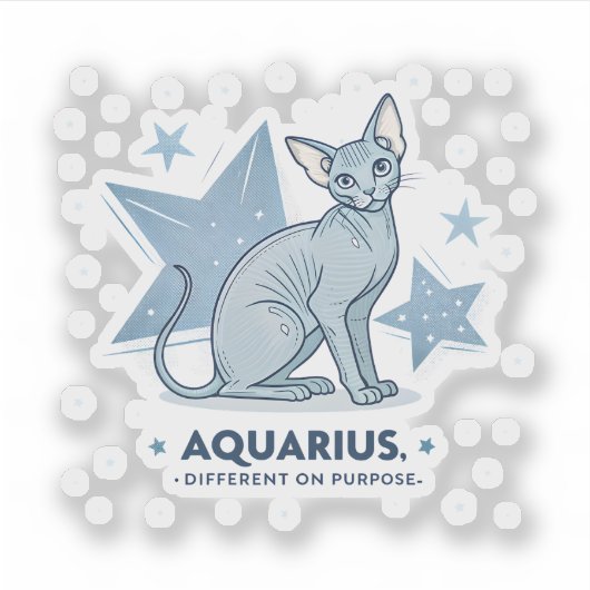 Waterman Zodiac Sphynx Kat Anders Van Opzet Kunst Sticker (Voorkant)