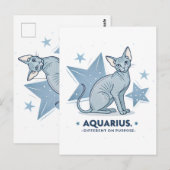Waterman Zodiac Sphynx Kat Doelbewust Anders Kunst Briefkaart (Voorkant / Achterkant)