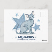 Waterman Zodiac Sphynx Kat Doelbewust Anders Kunst Briefkaart (Achterkant)