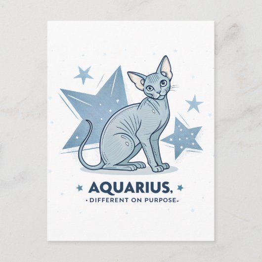 Waterman Zodiac Sphynx Kat Doelbewust Anders Kunst Briefkaart (Voorkant)