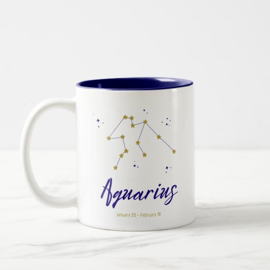 Waterman Zodiac Star Constellation Horoscoop Sign Tweekleurige Koffiemok (Links)