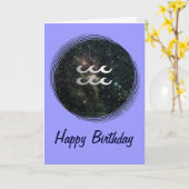 Waterman Zodiac Star Sign Universum Verjaardag Kaart (Gele Bloem)