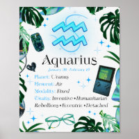 Waterman Zodiac Sterrenteken Y2K Wit 4:5 Poster