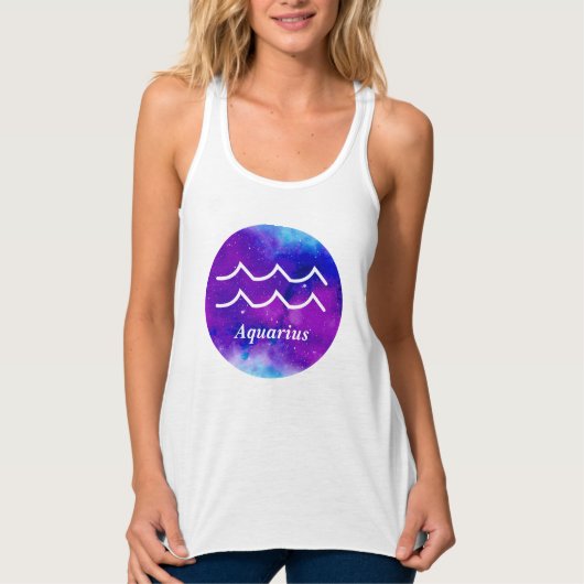 Waterman Zodiac Symbool Ruimte Nebula Tanktop (Voorkant)