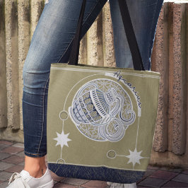 Waterman Zodiac teken Blauw Wit Beige Mandala Tote Bag