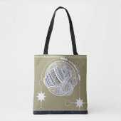 Waterman Zodiac teken Blauw Wit Beige Mandala Tote Bag (Voorkant)