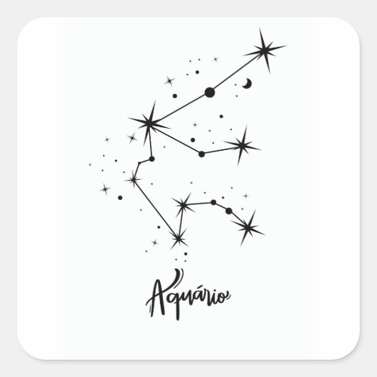 Waterman Zodiac teken Gift Aquarius astrologie Vierkante Sticker (Voorkant)