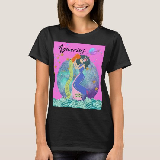 Waterman Zodiac Teken Horoscoop Astrologie Vrouwen T-shirt (Voorkant)