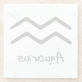 Waterman Zodiac teken op witte achtergrond Glazen Onderzetter (Achterkant)