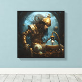 Waterman Zodiakale Kunst Canvas Afdruk (Insitu (Houten vloer))