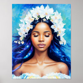 Waterman Zwart Meisje Zodiac Art Poster