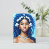 Waterman Zwart Vrouw Zodiac Orchid Art Briefkaart (Staand voorkant)